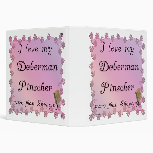 Classeur J'aime mon Doberman Pinscher plus que le shopping (Arrière-plan)