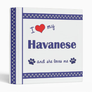 Classeur J'aime mon Havanese (le chien femelle)