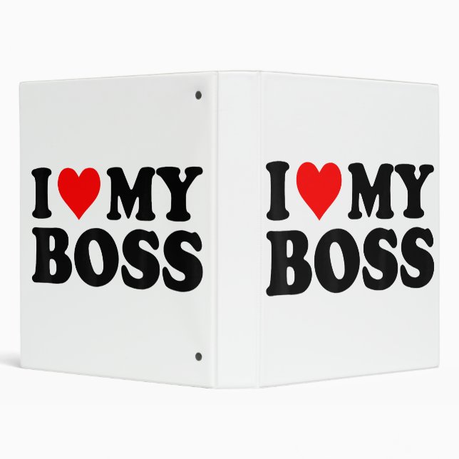 Classeur J'Aime Mon Patron Funny Red Heart Boss Je Coeur Me (Arrière-plan)