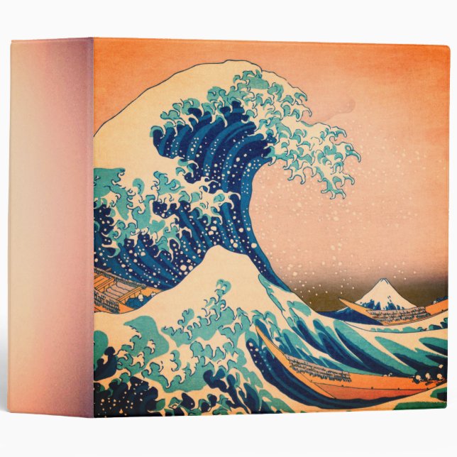 Classeur Japon - Art japonais (Grande vague au large de Kan (Devant/Côté)