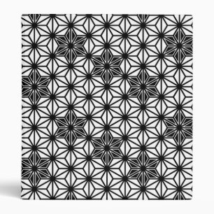 Classeur Japonais Asanoha motif - blanc et noir