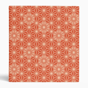 Classeur Japonais Asanoha motif - corail orange