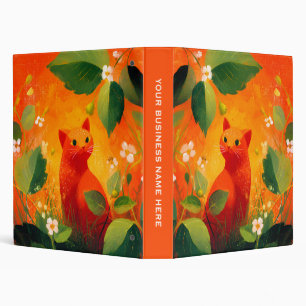Classeur Jardin de fleurs sauvages au chat rouge fantaisist