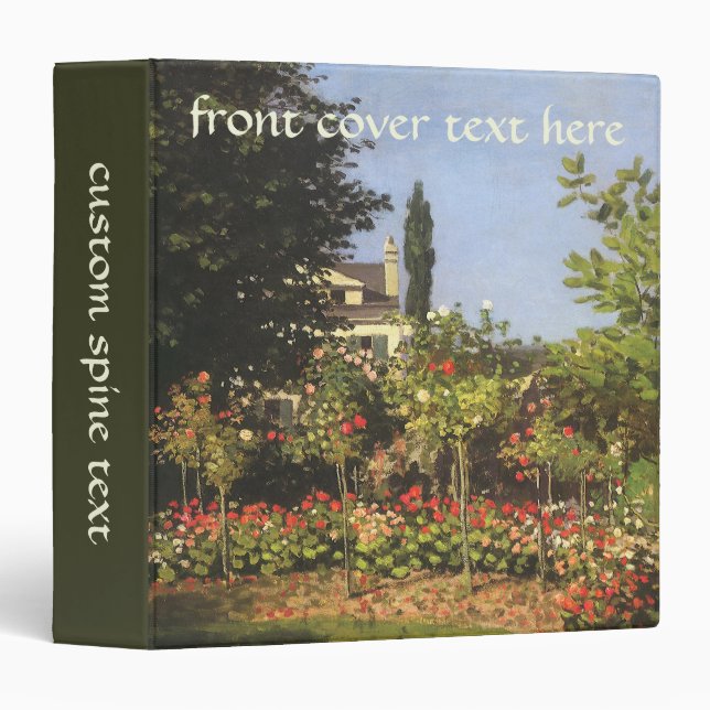 Classeur Jardin fleuri à Sainte Adresse par Claude Monet (Devant/Côté)