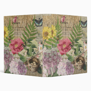 Classeur Jardin Floral de Nid d'Oiseau Papillon Art