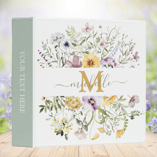 Classeur Jardin Floral Élégant de Fleurs Sauvages Colorées