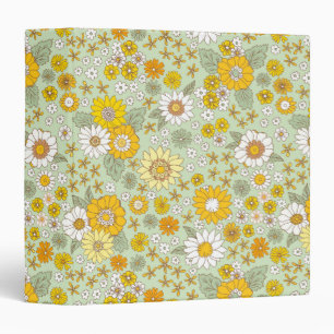 Classeur Jardin Floral Jaune Motif