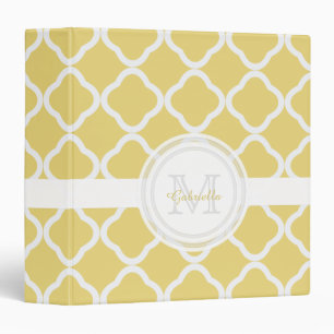 Classeur jaune de monogramme et blanc Lemony de