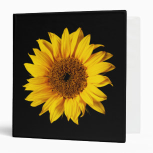 Classeur Jaune de tournesol sur le noir - fleurs