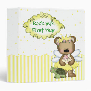 Classeur jaune d'ours de princesse nounours