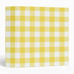 Classeur Jaune ensoleillé et carreau Gingham de buffle blan