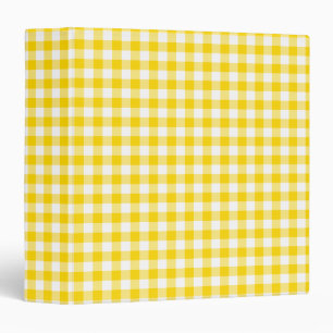 Classeur Jaune et blanc En vichy chèques Carrés