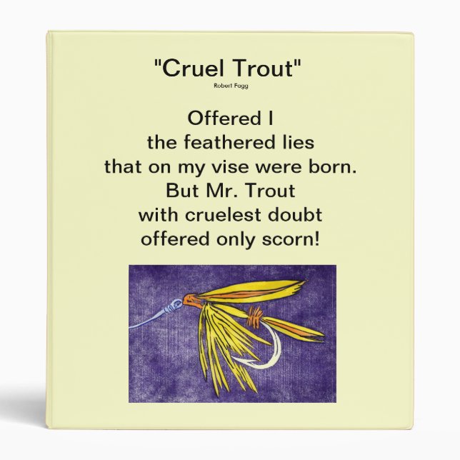 Classeur "Jaune et orange" - CRUEL TROUT" Journal de pêche (Devant)