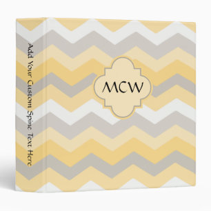 Classeur Jaune/Gris Chevron Zigzag