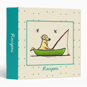 Classeur Jaune Lab Pêche Dragonflies Recettes Personnalisée