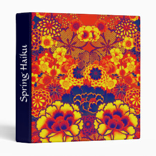 Classeur JAUNE ORANGE FLEURS Peony, Floral japonais Rose