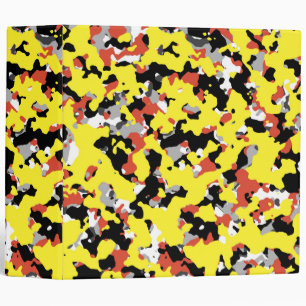 Classeur Jaune Rouge Noir Gris Camouflage Camo Imprimé