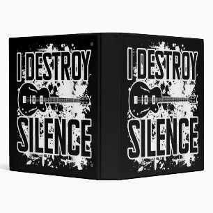 Classeur Je détruit Silence Bass Player Funny Guitare Musiq