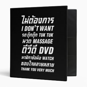 Classeur Je ne veux pas TUK TUK MASSAGE DVD WATCH Merci