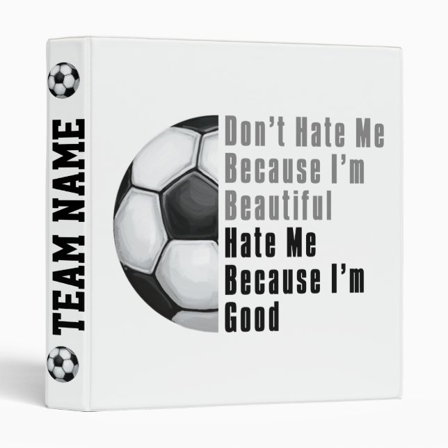 Classeur Je Suis Beau Je Suis Bon Soccer Ball (Devant/Côté)