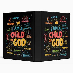 Classeur Je suis un Enfant de Dieu Rétro chrétien Jésus Foi