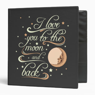 Classeur Je t'aime au noir de lune et de dos