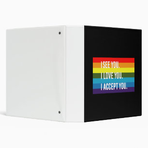 Classeur Je Vois Je T'Aime Je T'Accepte Gay pride LGBT Shir