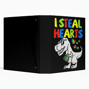 Classeur Je vole Coeurs Trex Dinosaur Enfants Garçons Autis