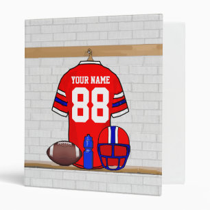 Classeur Jersey de football bleu blanc rouge personnalisé