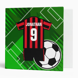 Classeur Jersey de soccer personnalisées en bandes rouge et