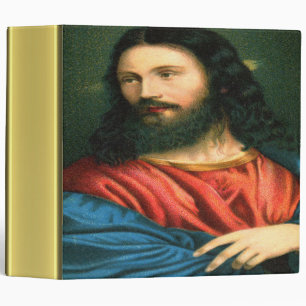Classeur Jésus avec sa texture croisée de feuille d'or de