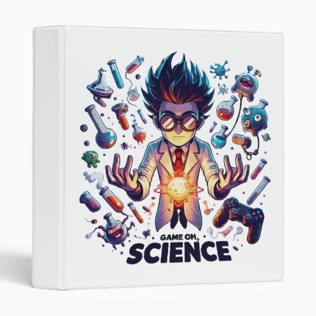 Classeur Jeu de concoction chimique, thème scientifique (Devant/Côté)