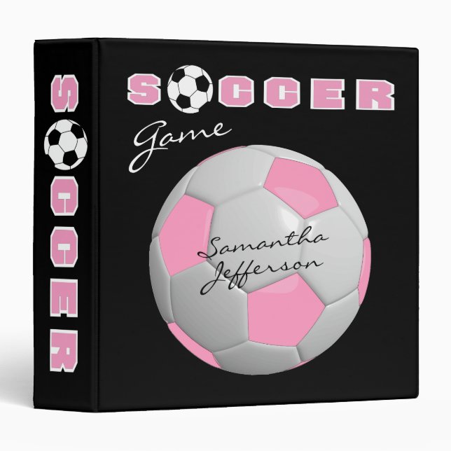 Classeur Jeu de football | Rose | Nom do-it-yourself (Devant/Côté)