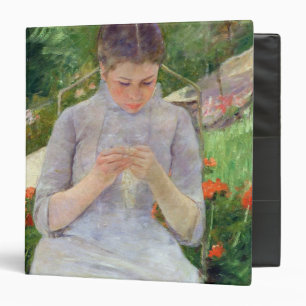 Classeur Jeune femme cousant dans le jardin, c.1880-82