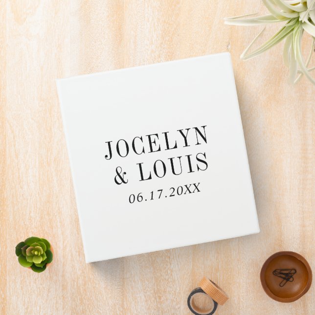 Classeur Jocelyn Mariage moderne noir et blanc (In Situ)