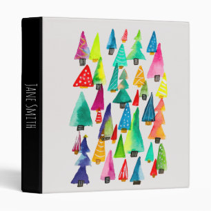 Classeur Joli aquarelle arbres de Noël