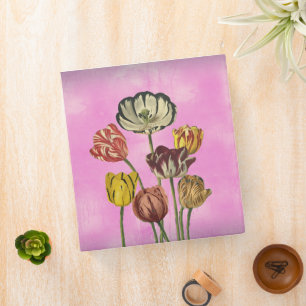 Classeur Joli art floral sur arrière - plan rose