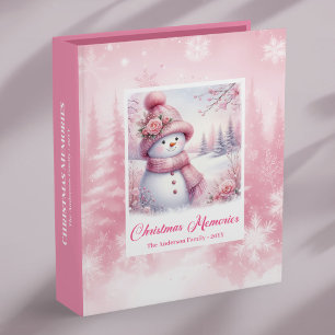 Classeur Joli Bonhomme de Neige Rose Cadeau pour Enfants Mé