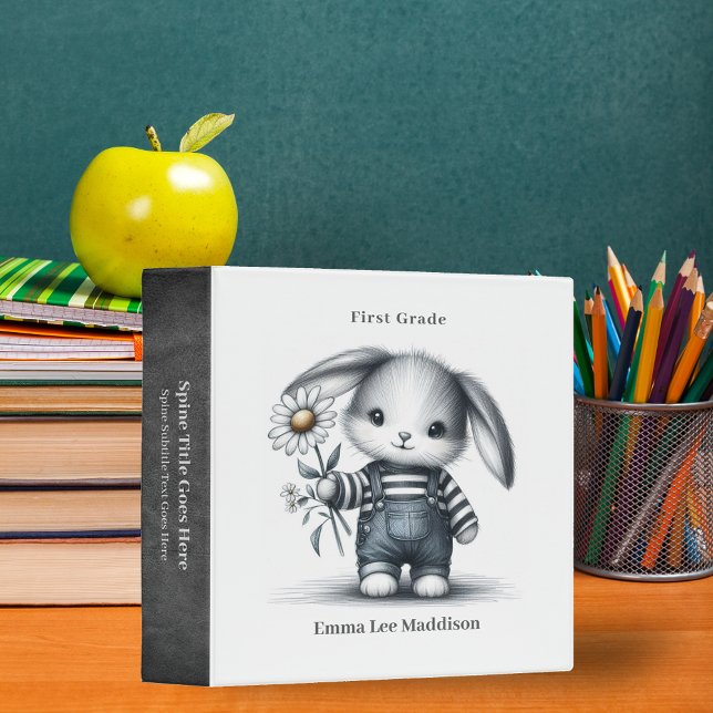 Classeur Joli Bunny Holding Daisy Croquis (Créateur téléchargé)