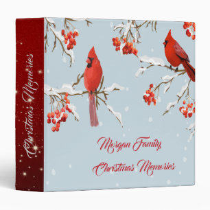 Classeur Joli Cardinal Rouge Oiseau Arbre Neige
