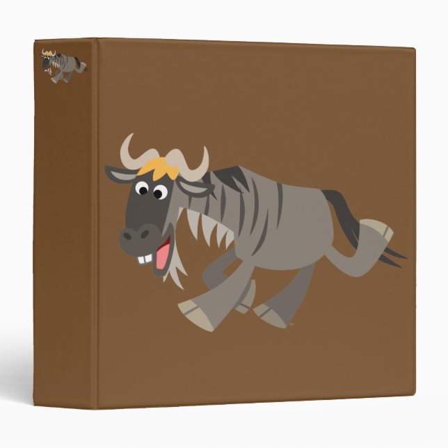 Classeur Joli Cartoon Wildebeest (Devant/Côté)