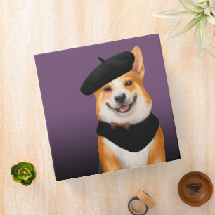 Classeur Joli Chien Corgi Chic Portant Béret & Bandana