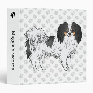 Classeur Joli chien tricolore Phalène avec motif de patte g