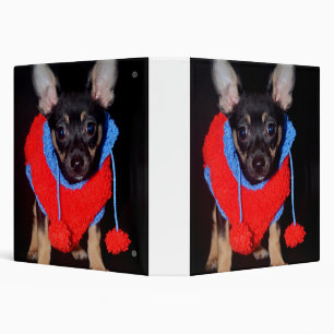 Classeur Joli chiot en tricot de laine rouge