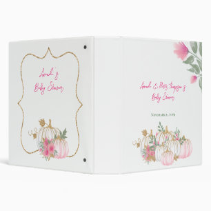 Classeur Joli Citrouille rose bleu or Petit Baby shower