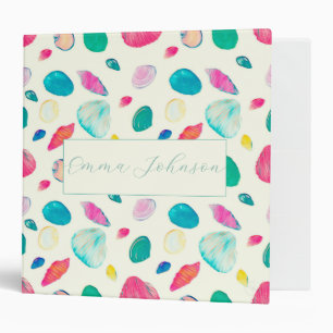 Classeur Joli coquillages colorés Motif beige