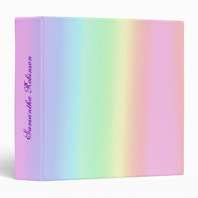Classeur Joli dégradé arc-en-ciel (Devant/Côté)