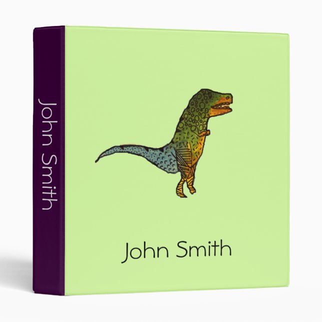 Classeur Joli doodle enfants dinosaure dessin animé dossier (Devant/Côté)