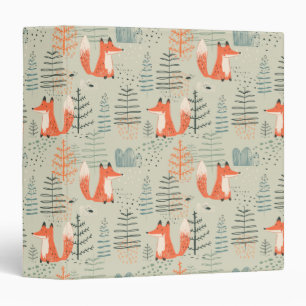 Classeur Joli Doodle Fox Forest Motif de bois