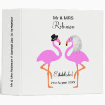 Joli Flamant rose rose Mr & Mrs Cute Personnalisé